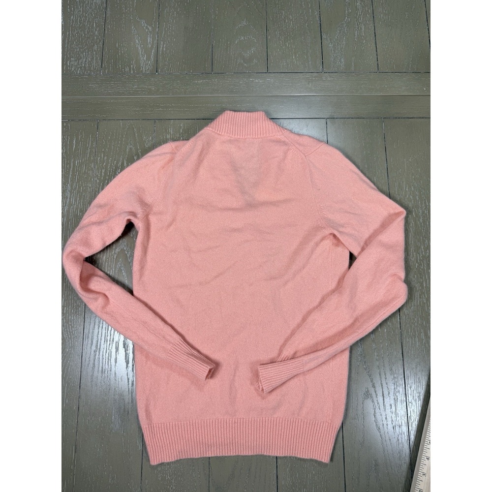 J Crew Cashmere Sweater Henley Medium Pink Y2K Retro Soft Preppy Classic - Picture 7 of 8